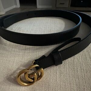 Real thin gucci black belt size 90-36